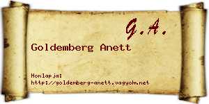 Goldemberg Anett névjegykártya